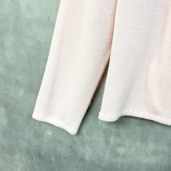 VTG IB Diffusion Cardigan Sweater Womens Large Pastel Pink Flower Dainty Fairy - Picture 8 of 11